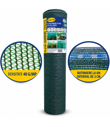 Plasa umbrire 40 g/mp, 8 x 50 m, verde